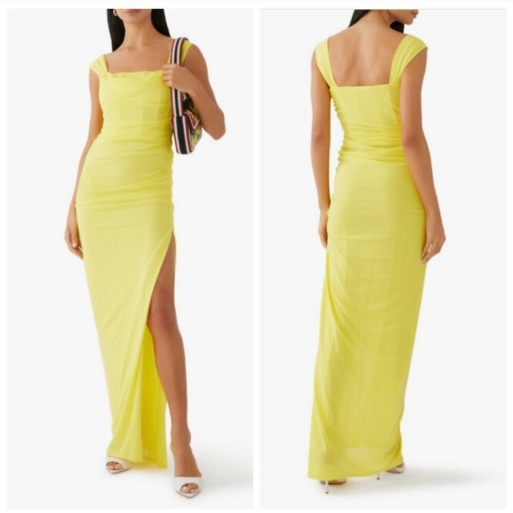 STAUD Stormi Maxi Dress size SM- Yellow NWT - Picture 4 of 5